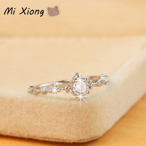 Mi Xiong 925 Sterling Silver Woman rings Unique Design Diamond Lady Luxury Charming cute gift for wife sweet love Brand Jewelry