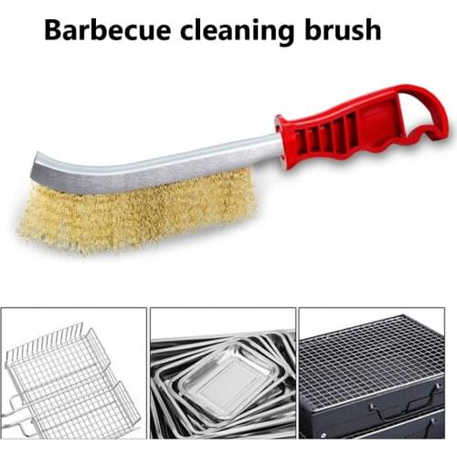 Multifunction Barbecue Cleaning Brush Steel Wire Knife-Shaped Rust Removal Cooking Tools Bristles Cleaning Brushes