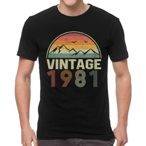 Male Classic Vintage 1981 T-Shirt Novelty 40th Birthday Gift Idea Tshirt Short Sleeve Cool T Shirts Cotton Tee Gift Idea