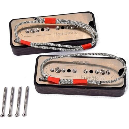 4pc Soap Bar P90 Single Coil Guitar Pickups Neck & Bridge Set w/ Cupronickel Baseplate for Electric Guitar Replacement Part