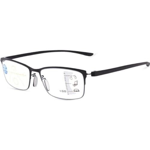 Progressive Multi Focus Reading Glasses For Men Women Alloy Anti-Blue Presbyopic Glasses