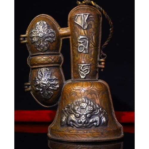 Tibetan Buddhist handmade Puba Vajrakilaya bell ,Dorje Vajry with box/set