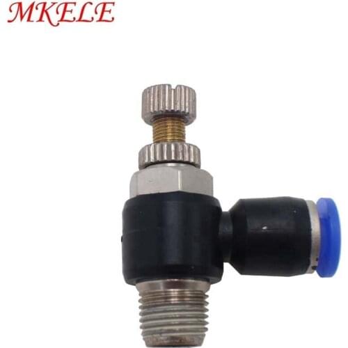 Pneumatic Joints Fast Connection Air Speed Regulating SL4 Series Plastic Copper 1 Pcs Free Shipping