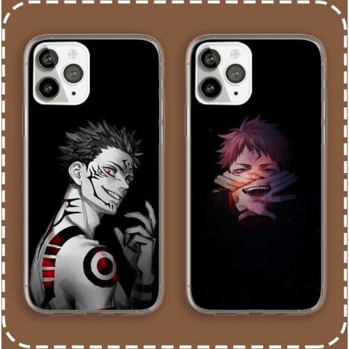 Jujutsu Kaisen Phone Case Transparent for iPhone 6 7 8 11 12 s mini pro X XS XR MAX Plus cover funda shell
