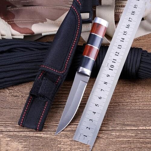 Outdoor Tactics Straight Knife Sharp Camping Hunting Knife Jungle Pocket Multifunctional EDC Knife with Cover