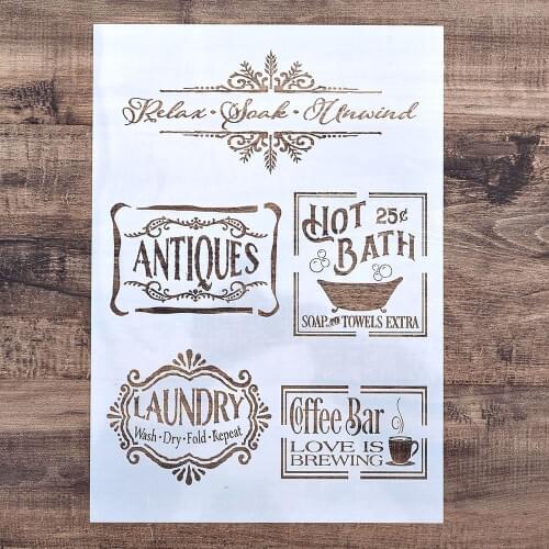 A4 A3 A2 Size Bath Letter Stencil for Wall Painting DIY Scrapbooking Photo album Card Making Craft Decorative Embossing Template