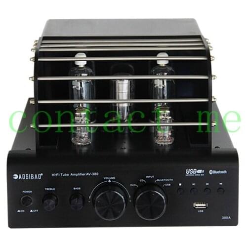 AOSIBAO AV388 Bluetooth 4.0 6N1+6P13P Vacuum Tube Amplifier， USB MP3 Play BASS Audio output 2 Tube amplifier