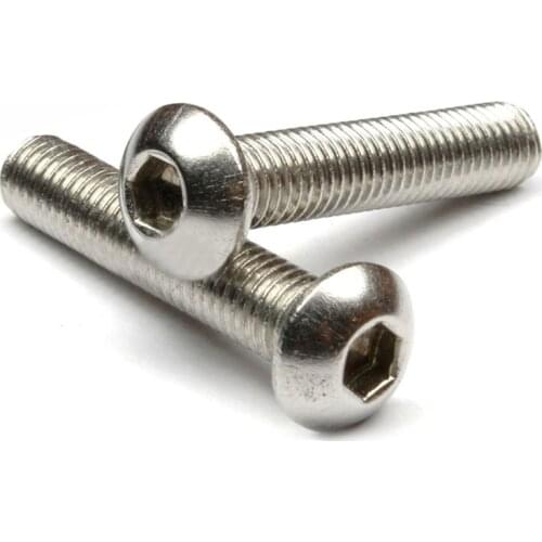 Stainless Steel Button Head Screw Hex Socket Bolts M5 / 5MM M5 x 8MM Bolt 50Pcs Fully Threaded Screws