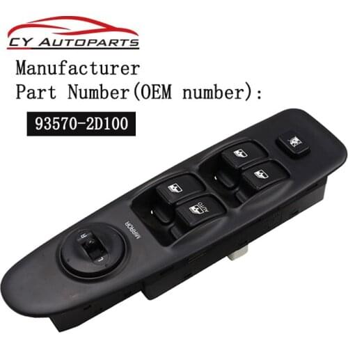 YAOPEI New Front Left Master Power Window Switch Control 93570-2D000 93570-2D100 For Hyundai Elantra 2001-2006