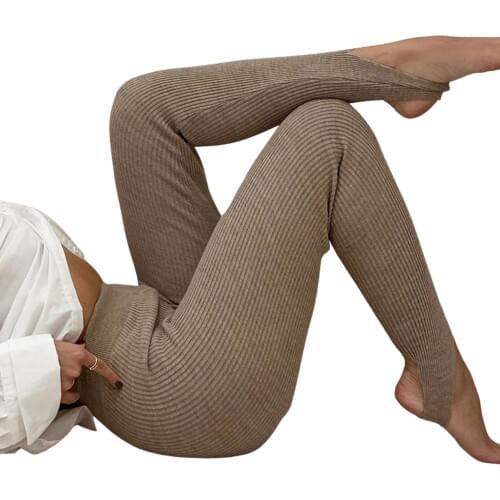 Female Yoga Pants Women’ s Solid Color Elastic High Waist Trousers Sports Pants Spring Fall Sweatpants Khaki Leisure Wear