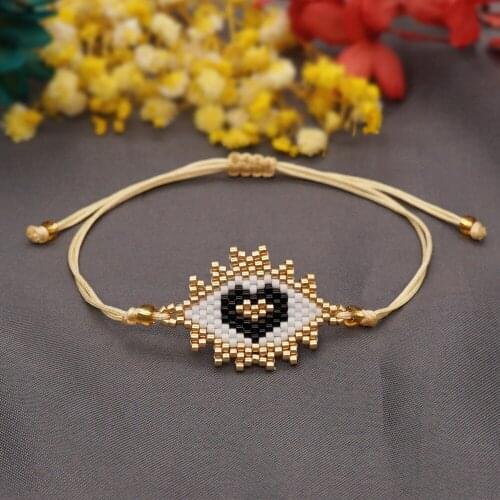 Bohemian Miyuki Bracelet For Women Gold Geometric Seed Beaded Chain Heart Couple Bracelets Jewelry Pulsera Bijoux Handmade Gifts