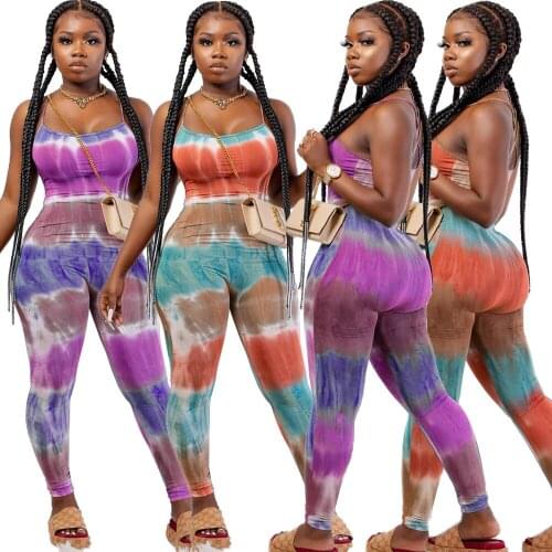 Halter Halter Sexy Cute Tie-dye Skinny One-piece Womens Jumpsuit Playful Fashion Summer Cool Walk Shopping Streetwear Jumpsuit