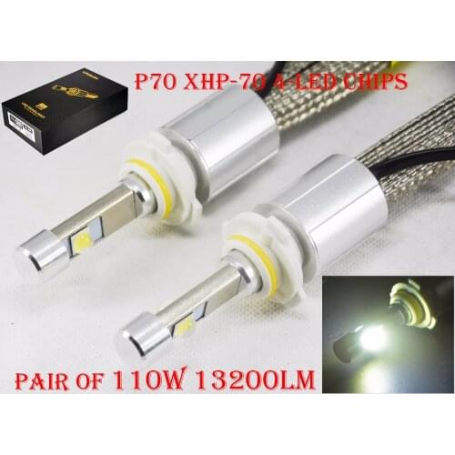 1 Set 110W 13200LM P70 Auto LED Headlight Kit H4 H7 H8 H9 H11 9012 HIR2 9005 9006 HB3 55W 6600LM Super Bright XHP-70 4LED Chips