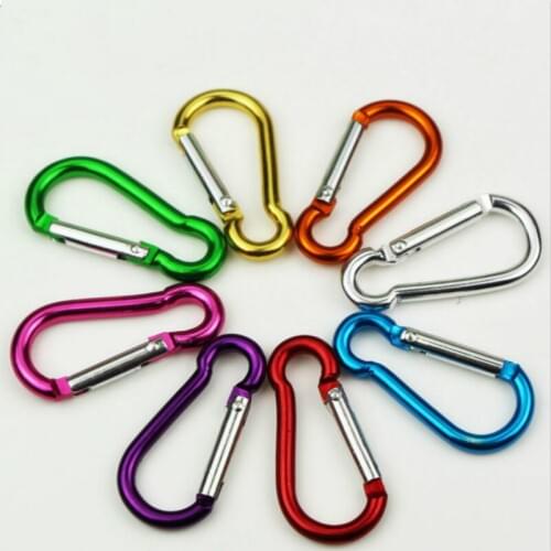20PCS Aluminum Carabiner Key Chain Clip Outdoor Camping Keyring Snap Hook Water Bottle Buckle Travel Climbing Accessories