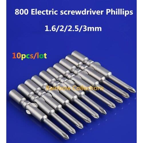 10pcs/lot Dia. 4mm length 60mm S2 Strong magnetic 800 Electric screwdriver Phillips Electric screw driver Free shipping