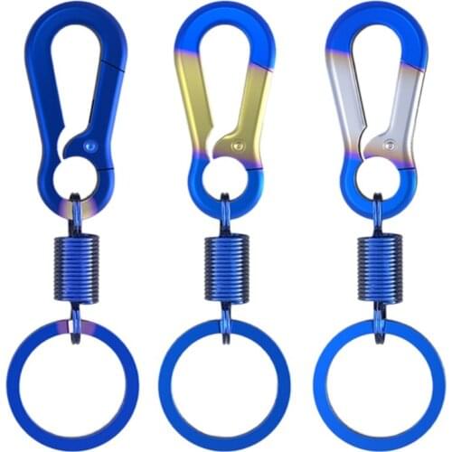 2pcs Car Keychain Simple Strong Carabiner Shape Key Ring Climbing Hook Stainless Steel Man Gift Auto Interior G99D