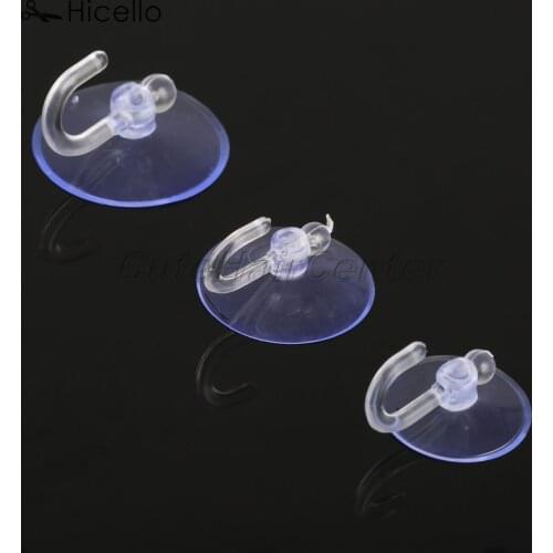 20PCS Suction Hooks 25mm/30mm/35mm PVC Transparent Suckers Strong Hanger Bathroom/Kitchen Sewing Accessories Hicello