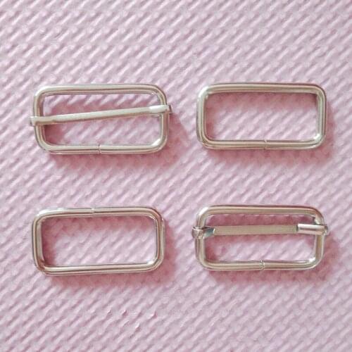 50 Sets 1 1/2 Inch Silver Strap Adjusters and 1.5" Rectangle Rings ,Rectangle buckle