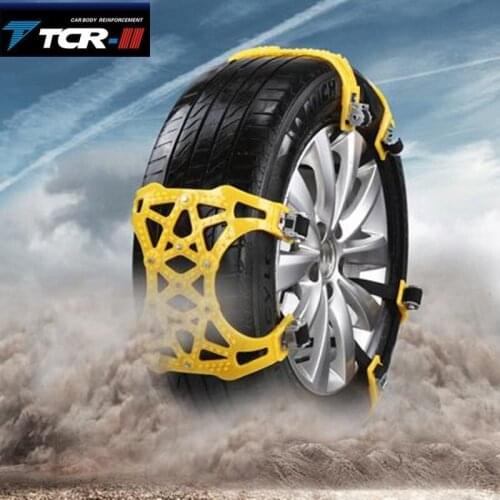 6pcs Automobile Emergency Snow Chains Universal Car Tyre Winter Roadway Safety Chains Snow Climbing Mud Ground Anti Slip