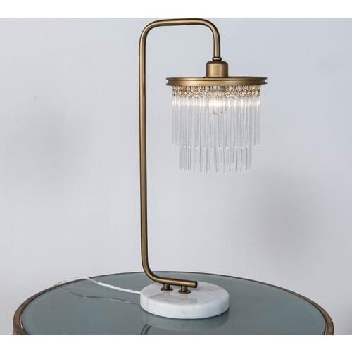 American light luxury crystal table lamp living room creative decoration bedroom bedside lamp wedding study marble table lamp