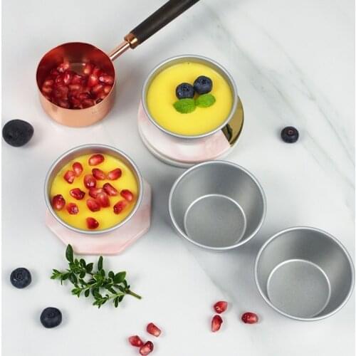 4Pcs/Lot Individual Pudding Moulds Mini Aluminum Cups Nonstick Egg Tart Mold For Dessert DIY Bakeware Cooking