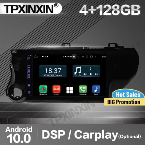 4+128G Carplay Car Radio 2 Din Stereo Receiver Android For Toyota Hilux 2016 2017 2018 DSP GPS Navigation Player Audio Head Unit