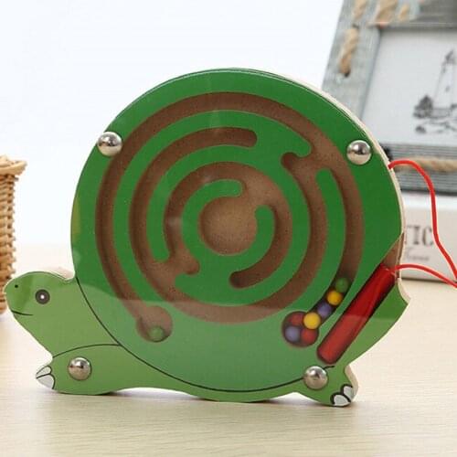 Children Magnetic Maze Toy Kids Wooden Puzzle Game Toy Kids Early Educational Brain Teaser Wooden Toy Intellectual Jigsaw Boar49