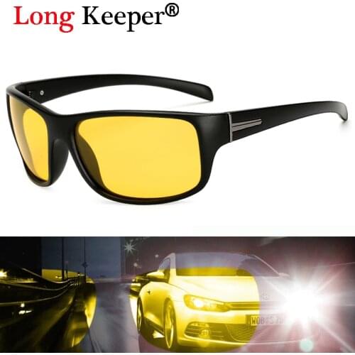 Long Keeper Sunglasses Men Women Driving Night Vision Polarized Goggles Sun Glasses Yellow Lens Anti Glare Eyewear Eyeglasses