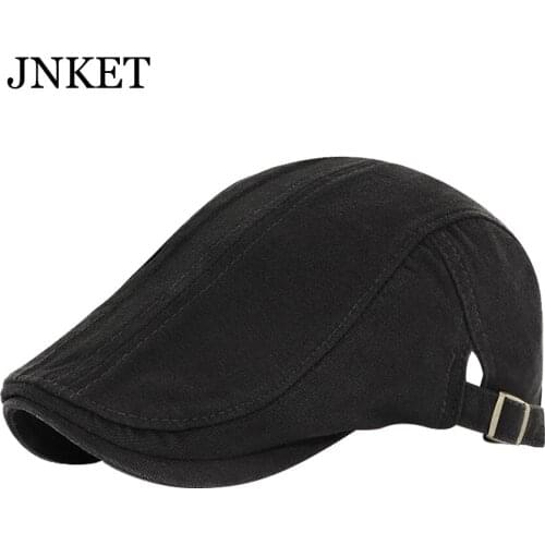JNKET New Fashion Unisex Cotton Beret Hat Washed Fabric Peaked Cap Flat Caps Outdoor Travel Sunhat Duckbill Cap Adjustable Size