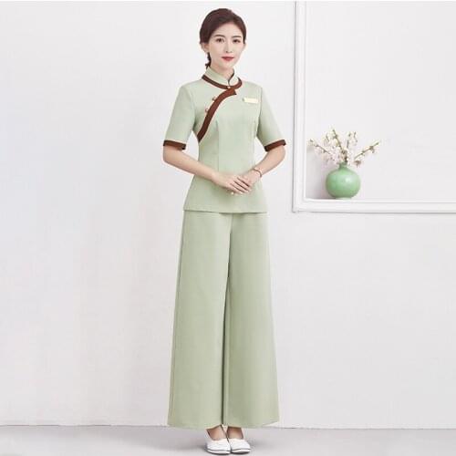 Beauty Salon Beautician Uniform Spa Health Center Work Clothes Thai Massage Uniform Health Technician Clothing Suit AS221