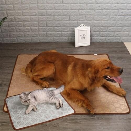 Pet Mat Dog Mattress Ice Silk Vine Mat Kennel Dog Bed Pet Cat litter Mat Cool Cushion Pet Supplies Summer Mascotas Sofa Dogs