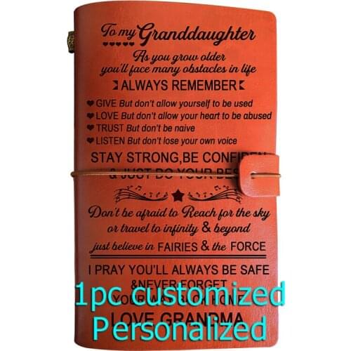 Engraved Leather journal personalized gifts to my husband BJ136 Customized Notebook A5 Dropshipping Supplier US Store Diary