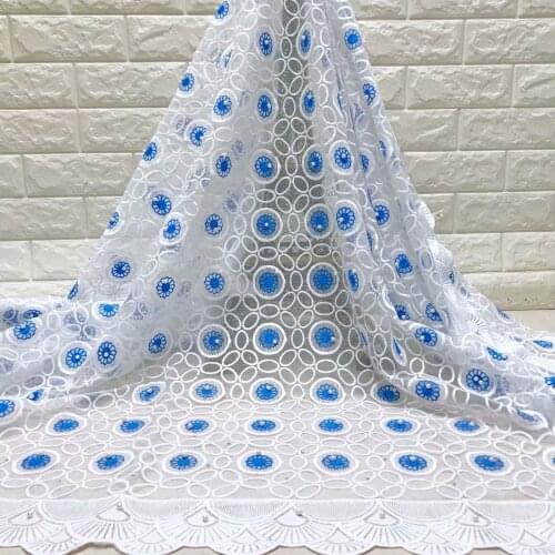 BEAUTIFICAL african lace fabrics New design embroidery circle tulle lace fabric with beads for dress lace fabric 5yards ML5N584