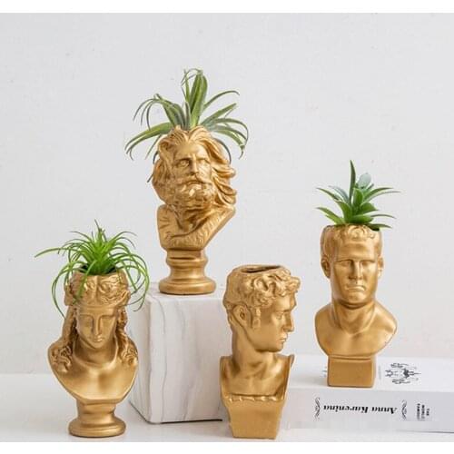 LA MARSEILLAISE VENUS HEAD PORTRAITS RESIN GOLD PLATING FLOWERPOT CREATIVE LIVING ROOM ARRANGE FLOWERS VASE DECORATION X3315