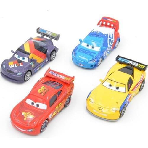 Disney Pixar Cars 4pcs Different Models Cute Racing Drivel 1:55 Scale Diecast Metal Alloy Modle Toys Car For Childrens Gifts