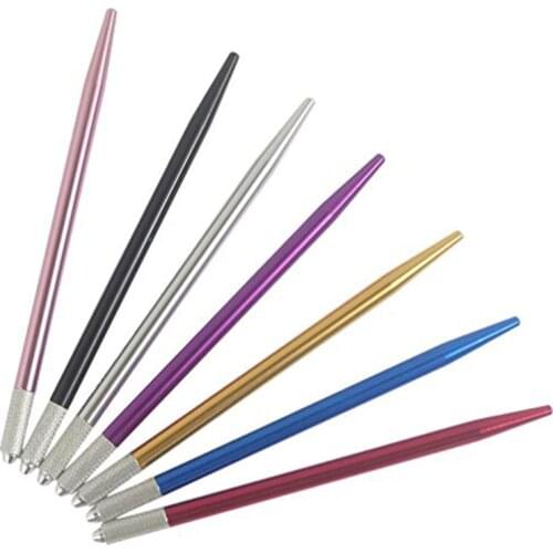Microblading Round Shading Needle Tool 7 Colors Liner Microblade R3/R4/R5 Holder Permanent Makeup Tools