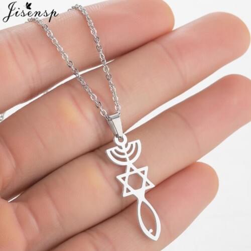 Trendy Simple David Star Necklaces for Women Statement Israel Supernatural Pendant Necklace Jewish Religious Jewelry Ketting Gif