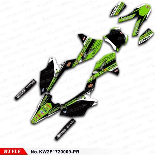 Aftermarket Motocross Stickers MX Decals Motorcycle Graphics for KX250F KXF 250 2017 2018 2019 2020, Style No.KW2F1720009-PR
