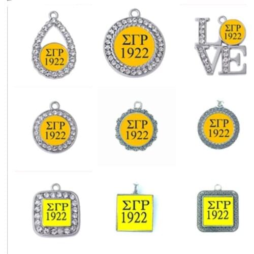 Greek Letter Sigma Gamma Rho Dangle Charm Pendants Sorority Fraternity Charm For DIY Necklaces Earring making