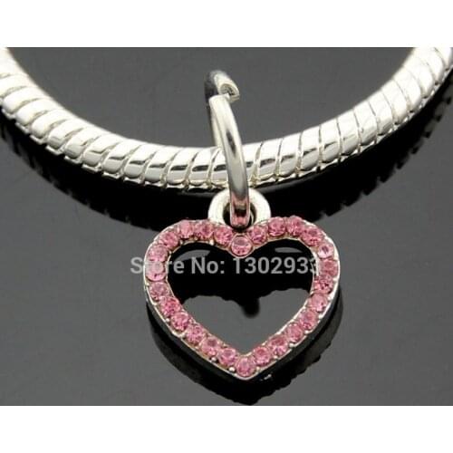 20pcs/Lot Heart pentagram Dangle Charms Pendants Beads Rhinestone Jewelry DIY EE43