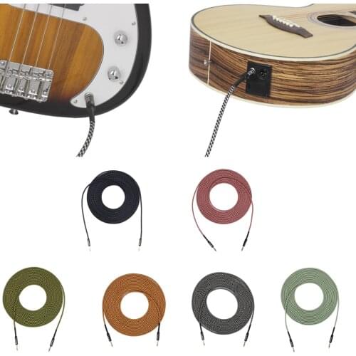 Durable 1/4inch Plug Electric Guitar Effect Pedal Cable Wire String Instrument Accessory 10m/32.8ft