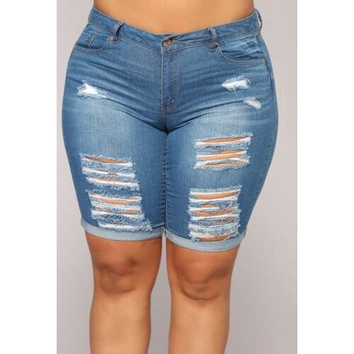 Ripped Shorts Women Summer Denim Shorts Plus Size 4XL 5XL XXXXL XXXXXL Jean Shorts Spodenki Jeansowe Shorts Jeans Feminino 2021