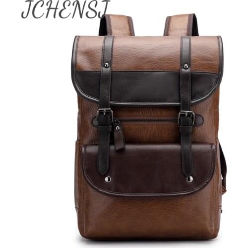 JCHENSJ Large Capacity Leather Mens Backpack Multifunction Laptop Backpacks For Men Designers Travel School Male Backpacks