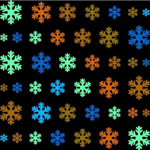 Glow in the Dark Snowflake Stickers Shop Window Winter Glass Christmas Decoration Luminous Wall Decals Happy New Year Home Decor