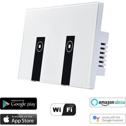 2 Gang WiFi Smart Light Switch In-Wall Wireless On/Off Wall Switch, Timing/Voice App Remote Control Switch Drop Shopping