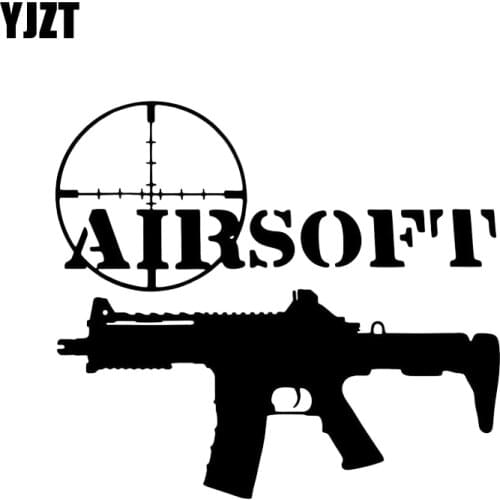 YJZT 13.4*12CM Coolest AIRSOFT Gun Decoration Car Sticker Vinyl High Quality Motorcycle Accessories C12-0273