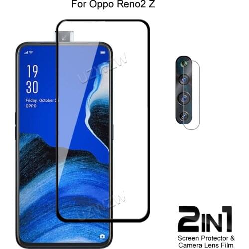 For Oppo Reno2 Z Front Screen Protector Protective Tempered Glass & Camera Lens Film