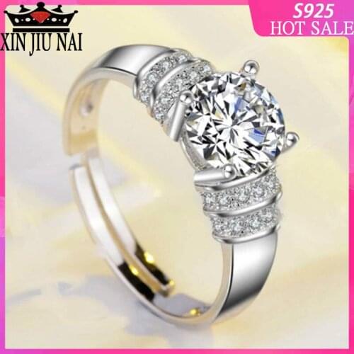 Simulated diamond ring movable mouth adjustable female open ring platinum-plated ring micro-inlaid diamond ring luxury ghost