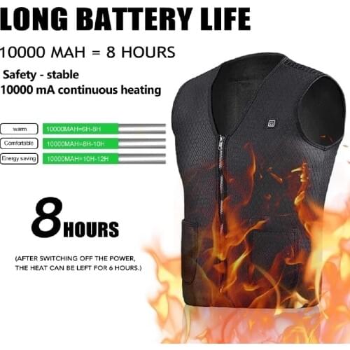 New 3-speed Adjustable Temperature Self-heating Vest Washable USB Charging Heated Vest Winter Electric Sleeveless Heating Jacket