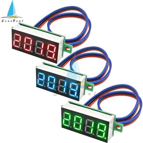 0.36 Inch LED Digital Voltmeter DC 0-100V Voltage Meter Auto Car Mobile Power Voltage Tester Detector Red Green Blue